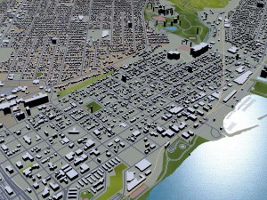 peoria city illinois usa 40km 3D Model