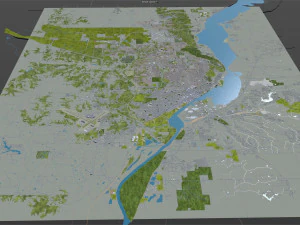 peoria city illinois usa 40km 3D Model