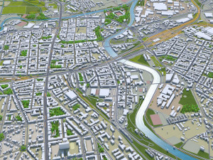 pilsen czech republic city 3d mmodel 30km Model 3D