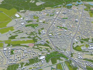 pilsen czech republic city 3d mmodel 30km Model 3D