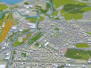 pilsen czech republic city 3d mmodel 30km Model 3D