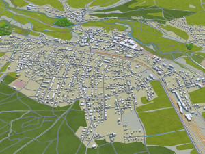 pilsen czech republic city 3d mmodel 30km Model 3D