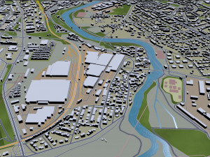 pilsen czech republic city 3d mmodel 30km Model 3D