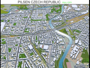 pilsen czech republic city 3d mmodel 30km Model 3D