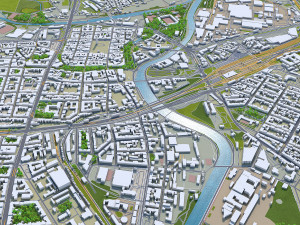 pilsen czech republic city 3d mmodel 30km Model 3D