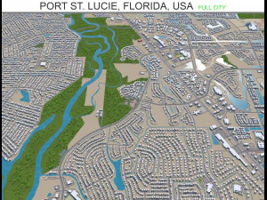 Port St Lucie City Florida Stati Uniti 30 km Modello 3D