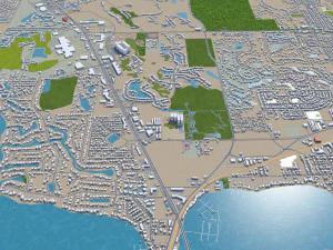 Port St Lucie City Florida Stati Uniti 30 km Modello 3D