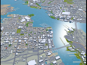 portsmouth city virginia usa 25km 3Dモデル
