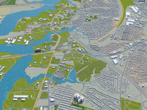 portsmouth city virginia usa 25km 3Dモデル