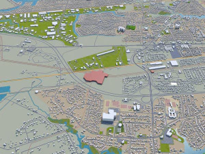 portsmouth city virginia usa 25km 3D Model