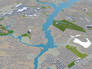 portsmouth city virginia usa 25km 3Dモデル