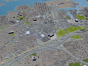 portsmouth city virginia usa 25km 3Dモデル