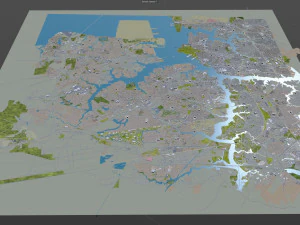 portsmouth city virginia usa 25km 3D Model