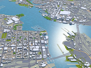 portsmouth city virginia usa 25km 3Dモデル