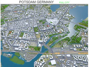 Cidade de Potsdam Alemanha 40 km Modelo 3D