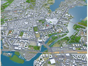 Potsdam city germany 40km 3D Model