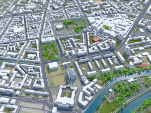 Potsdam city germany 40km 3D Модель