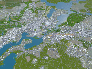 Potsdam city germany 40km 3D Модель