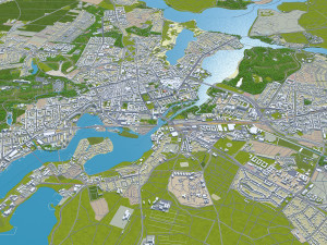 Potsdam city germany 40km 3D Модель