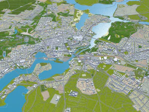 Potsdam city germany 40km 3D Model