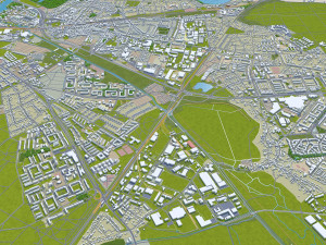 Potsdam city germany 40km 3D Модель