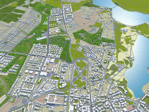 Potsdam city germany 40km 3D Модель