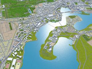 Potsdam city germany 40km 3D Модель