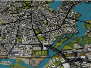 Potsdam city germany 40km 3D Модель