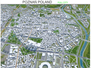 Pozna city poland 40km Modello 3D