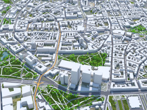 Pozna city poland 40km 3D Model