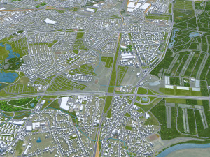 Pozna city poland 40km 3D Model