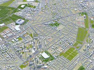 Pozna city poland 40km 3D Model