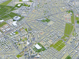 Cidade de Pozna, Pol&ocirc;nia 40 km Modelo 3D