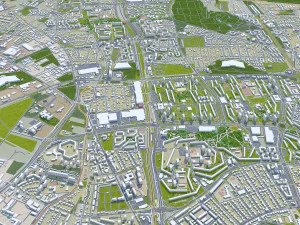 Cidade de Pozna, Pol&ocirc;nia 40 km Modelo 3D