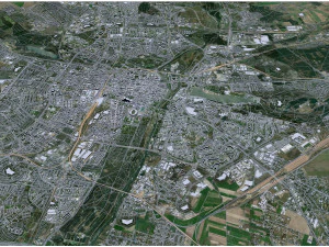 Cidade de Pozna, Pol&ocirc;nia 40 km Modelo 3D