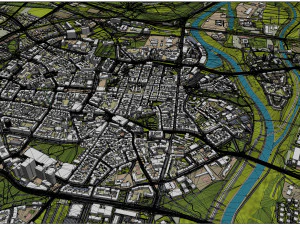 Cidade de Pozna, Pol&ocirc;nia 40 km Modelo 3D