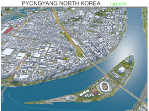Pyongyang city north korea 40km 3D Модель