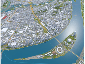 Pyongyang city north korea 40km Modèle 3D