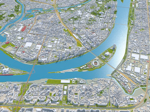 Pyongyang city north korea 40km Modèle 3D