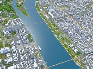 Pyongyang city north korea 40km Modèle 3D
