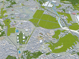 Pyongyang city north korea 40km Modèle 3D