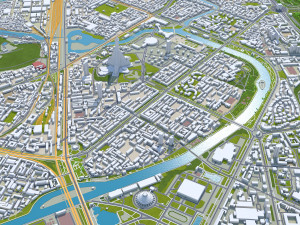 Pyongyang city north korea 40km Modèle 3D