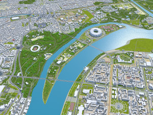Pyongyang city north korea 40km Modèle 3D