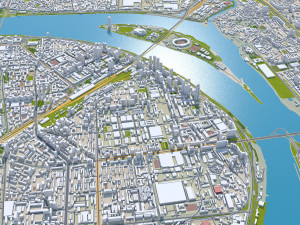 Pyongyang city north korea 40km Modèle 3D