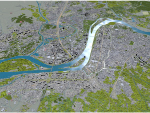 Pyongyang city north korea 40km Modèle 3D