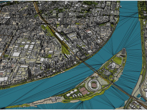 Pyongyang city north korea 40km Modèle 3D