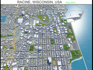 racine city wisconsin usa 20km Model 3D
