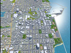 racine city wisconsin usa 20km 3D Model