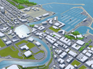 racine city wisconsin usa 20km 3D Model