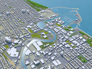 racine city wisconsin usa 20km 3D Model